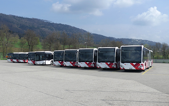 Flotte de bus dans le canton du Jura